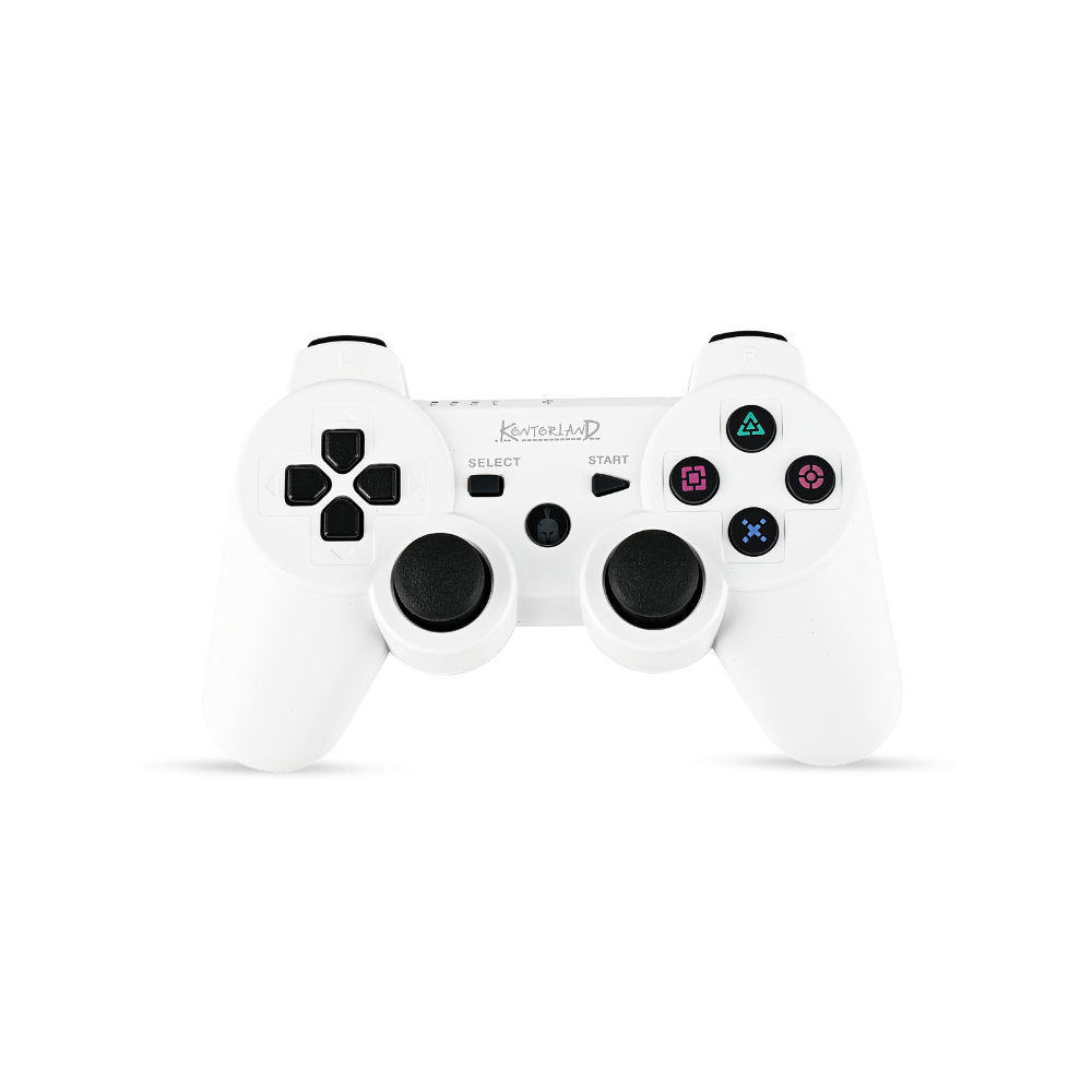 Kontorland - PS3 Uyumlu Titreşimli Kablosuz Oyun Kolu GamePad Beyaz