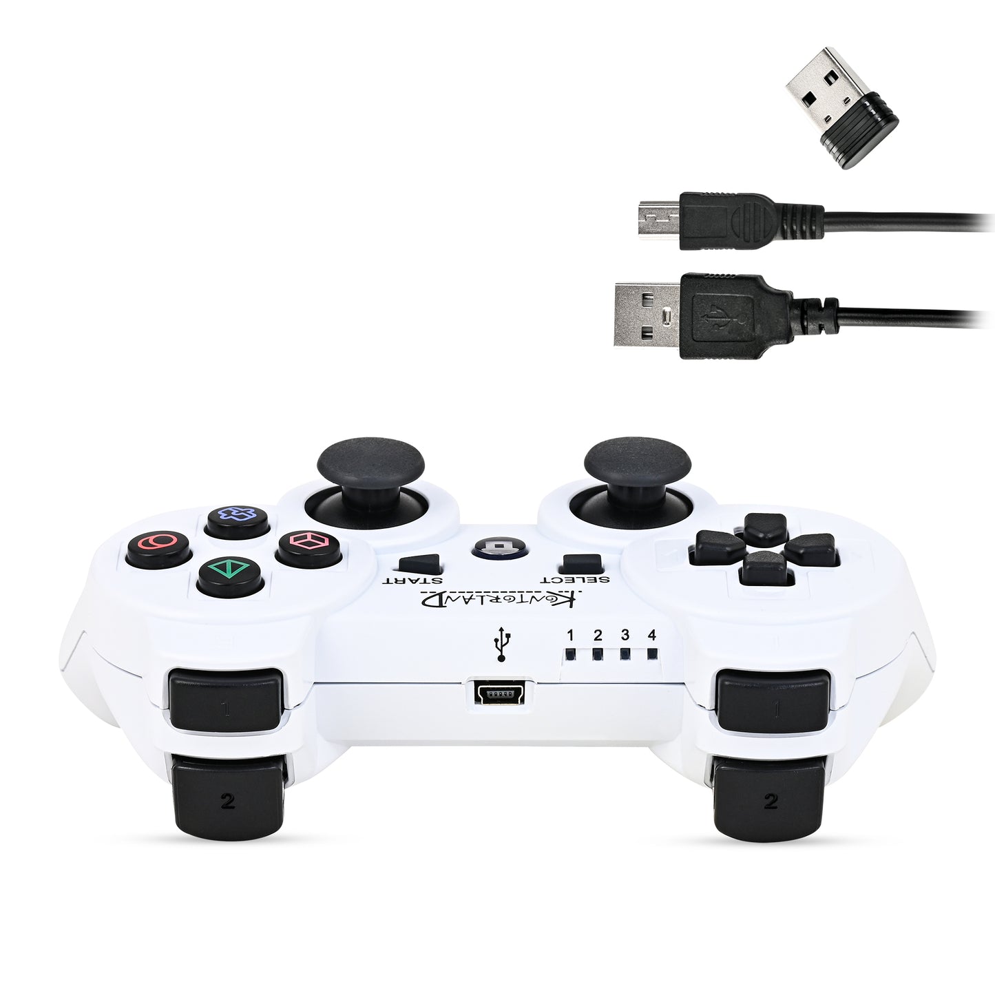 Kontorland P3G - PS3/PC Uyumlu Titreşimli Kablosuz Oyun Kolu GamePad Beyaz