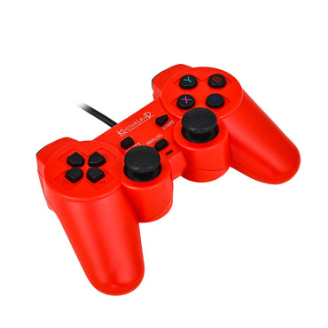 Kontorland Kablolu PC Gamepad – D-Input & X-Input Destekli Çift Titreşimli USB Oyun Kolu Kırmızı