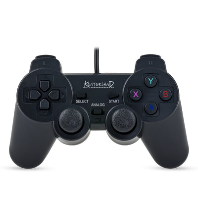 Yenilenmiş Kontorland Kablolu PC Gamepad PCX– D-Input & X-Input Destekli Çift Titreşimli USB Oyun Kolu Siyah