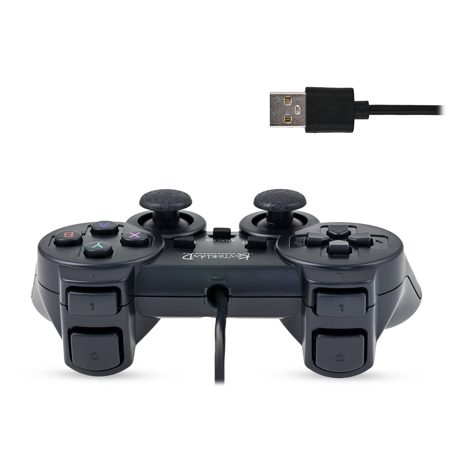 Kontorland Kablolu PC Gamepad – D-Input & X-Input Destekli Çift Titreşimli USB Oyun Kolu Siyah