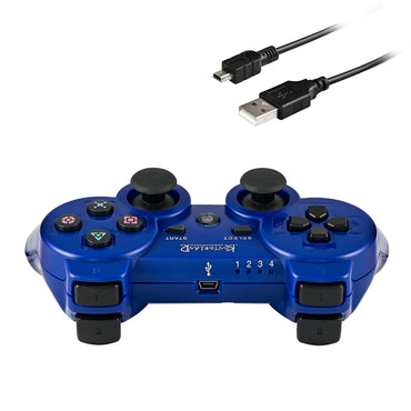 Kontorland - PS3 Uyumlu Titreşimli Kablosuz Oyun Kolu GamePad Mavi