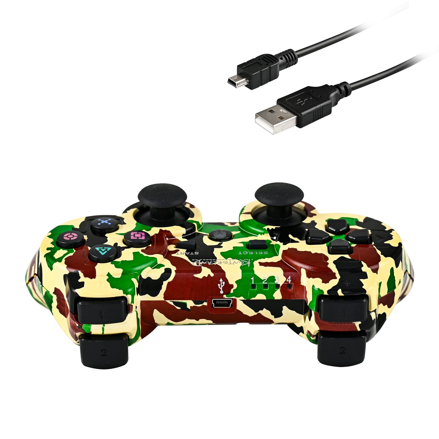 Yenilenmiş Kontorland PS3 uyumlu kablosuz oyun kolu, Yeşil Kamuflaj – görsel 2