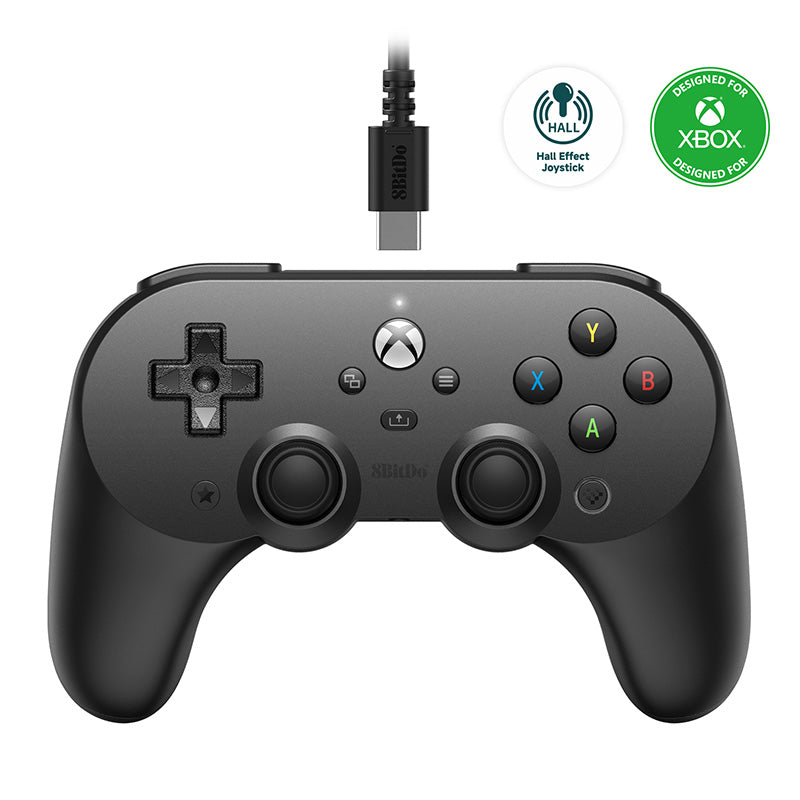8BitDo Pro 2 Kablolu Oyun Kolu – Siyah (Xbox, Hall Effect Joysticks)