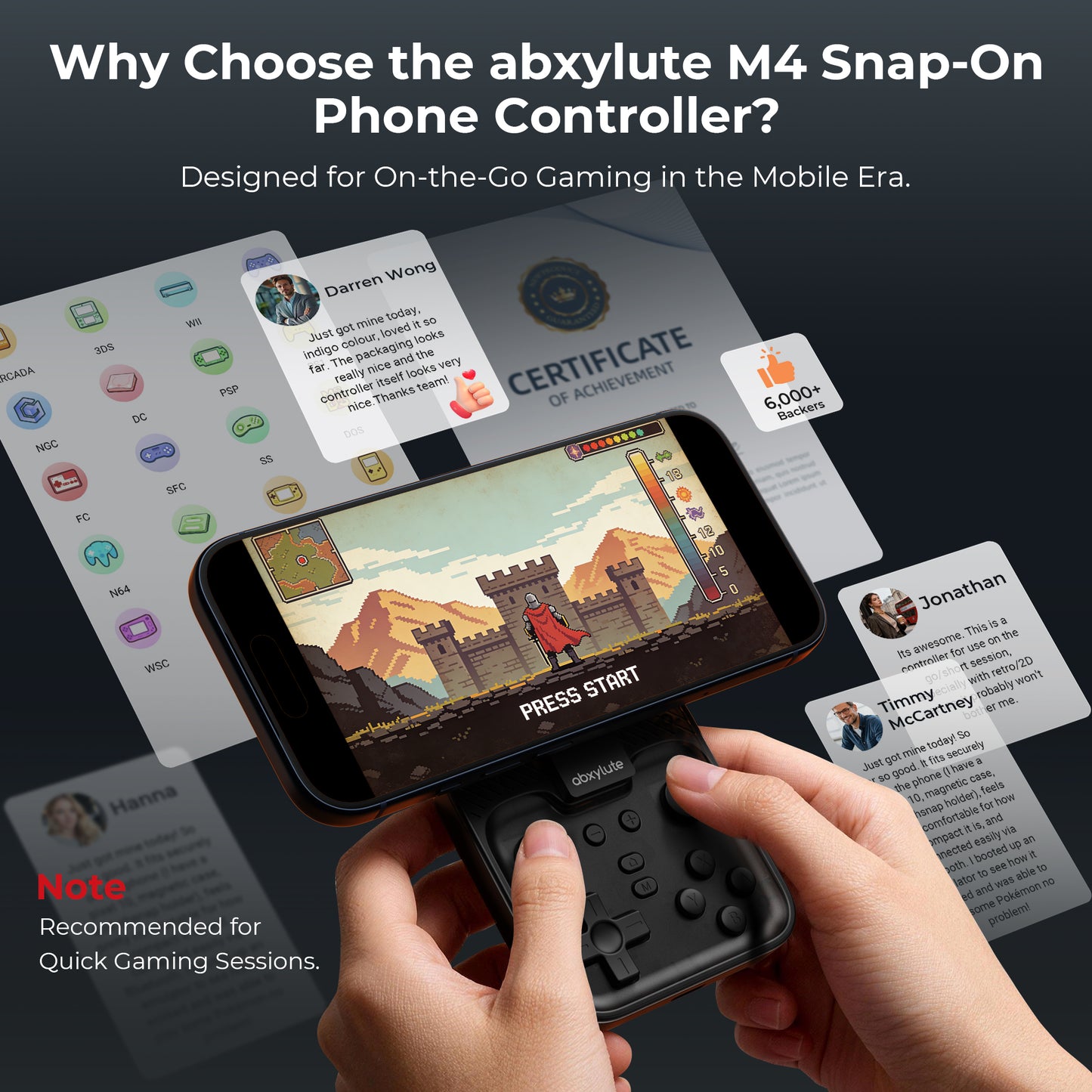 ABXYLUTE M4 Bluetooth Mobil Oyun Kumandası | MagSafe Uyumlu | iPhone, Android, Switch ve PC - Phantom Black