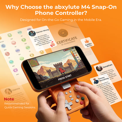 ABXYLUTE M4 Bluetooth Mobil Oyun Kumandası | MagSafe Uyumlu | iPhone, Android, Switch ve PC - Cosmic Orange