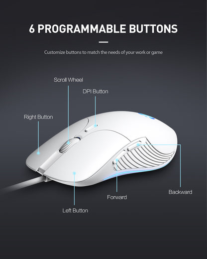 INPHIC B2 RGB Aydınlatmalı Sessiz Kablolu Gaming Mouse