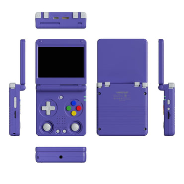 Anbernic RG34XXSP kapaklı taşınabilir retro el konsolu indigo mavi