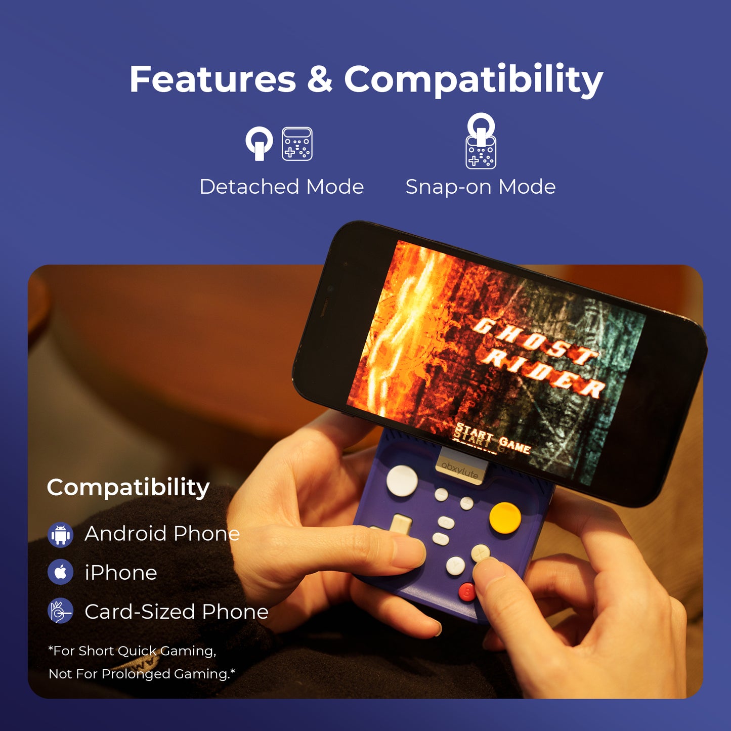 ABXYLUTE M4 Bluetooth Mobil Oyun Kumandası | MagSafe Uyumlu | iPhone, Android, Switch ve PC - NGC Indigo