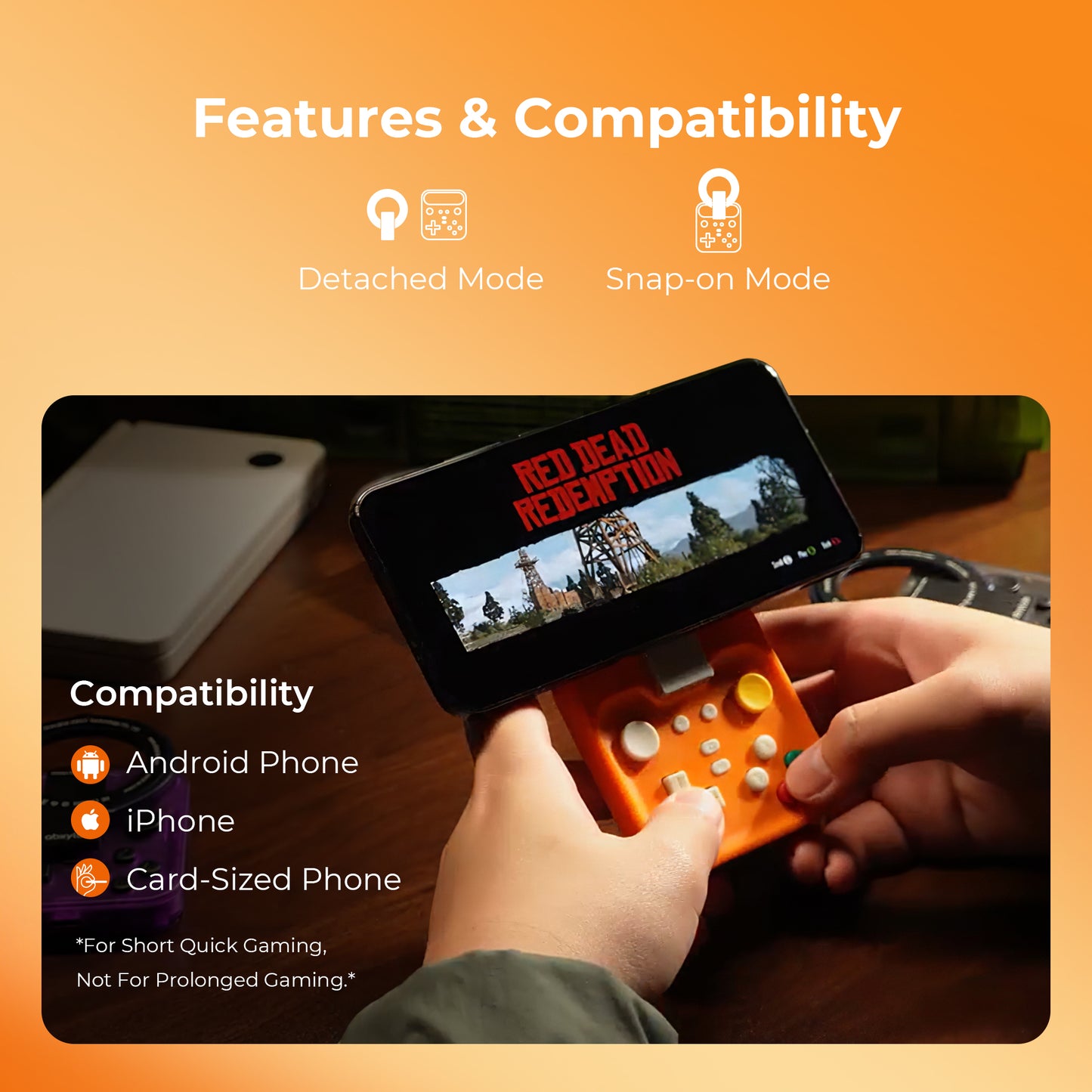 ABXYLUTE M4 Bluetooth Mobil Oyun Kumandası | MagSafe Uyumlu | iPhone, Android, Switch ve PC - Cosmic Orange