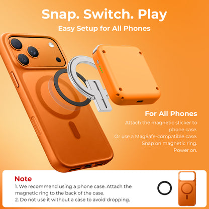 ABXYLUTE M4 Bluetooth Mobil Oyun Kumandası | MagSafe Uyumlu | iPhone, Android, Switch ve PC - Cosmic Orange