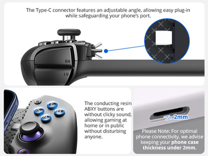 ABXYLUTE S9 Type-C Hall Effect Mobil Oyun Kumandası | Android, iPhone ve Tablet Uyumlu