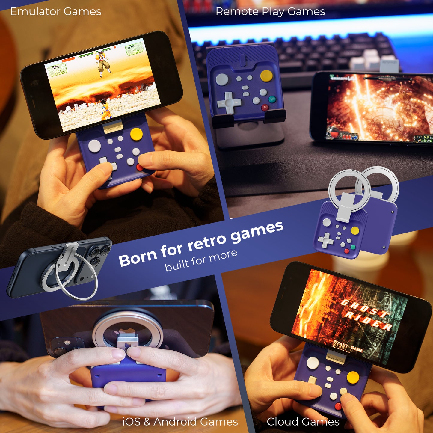 ABXYLUTE M4 Bluetooth Mobil Oyun Kumandası | MagSafe Uyumlu | iPhone, Android, Switch ve PC - NGC Indigo