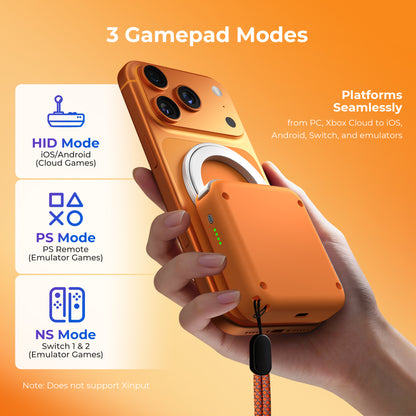 ABXYLUTE M4 Bluetooth Mobil Oyun Kumandası | MagSafe Uyumlu | iPhone, Android, Switch ve PC - Cosmic Orange