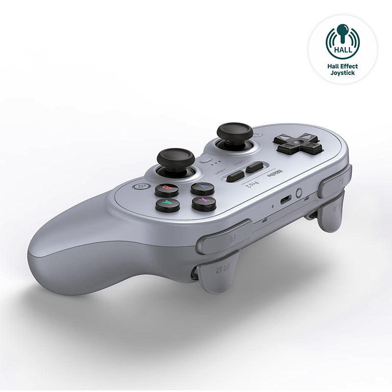 8BitDo Pro 2 Oyun Kolu – Gri (Hall Effect Joystick)