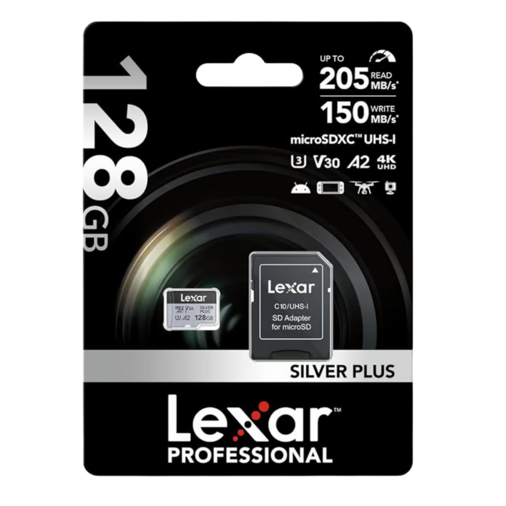 Lexar 128GB UHS-I microSDXC V30 Silver Plus Professional Hafıza Kartı