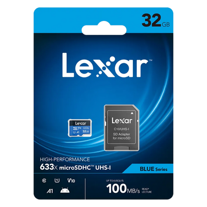 Lexar BLUE Series 633x MicroSDXC UHS-I (SD Adaptörlü) SSD 32 GB