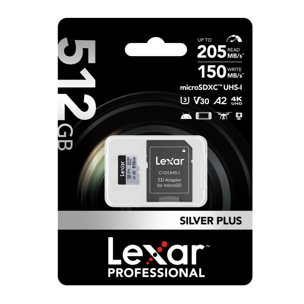 Lexar 512GB UHS-I microSDXC V30 Silver Plus Professional Hafıza Kartı