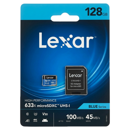 Lexar BLUE Series 633x MicroSDXC UHS-I (SD Adaptörlü) SSD 128 GB