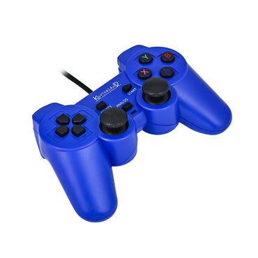 Kontorland Kablolu PC Gamepad – D-Input & X-Input Destekli Çift Titreşimli USB Oyun Kolu Mavi