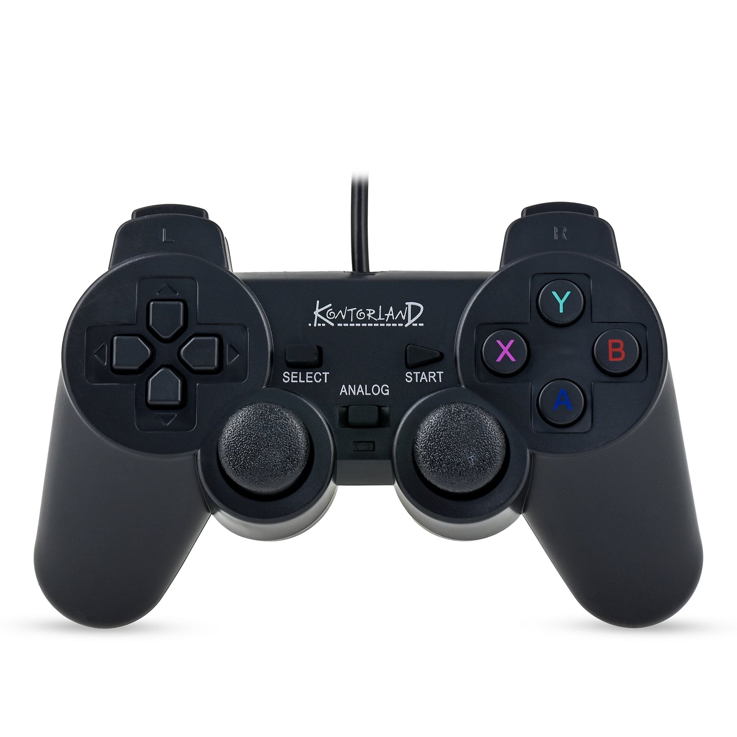 Kontorland Kablolu PC Gamepad – D-Input & X-Input Destekli Çift Titreşimli USB Oyun Kolu Siyah