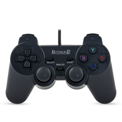 Kontorland Kablolu PC Gamepad – D-Input & X-Input Destekli Çift Titreşimli USB Oyun Kolu Siyah