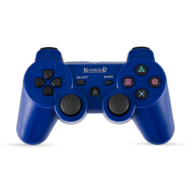 Yenilenmiş Kontorland PS3 uyumlu kablosuz oyun kolu, Mavi