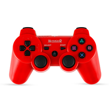 Yenilenmiş Kontorland PS3 uyumlu kablosuz oyun kolu, Kırmızı