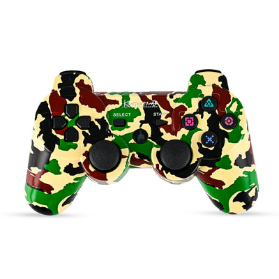 Yenilenmiş Kontorland - PS3 Uyumlu Titreşimli Kablosuz Oyun Kolu GamePad Yeşil Kamuflaj