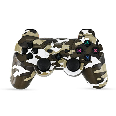 Yenilenmiş Kontorland - PS3 Uyumlu Titreşimli Kablosuz Oyun Kolu GamePad Kahverengi Kamuflaj