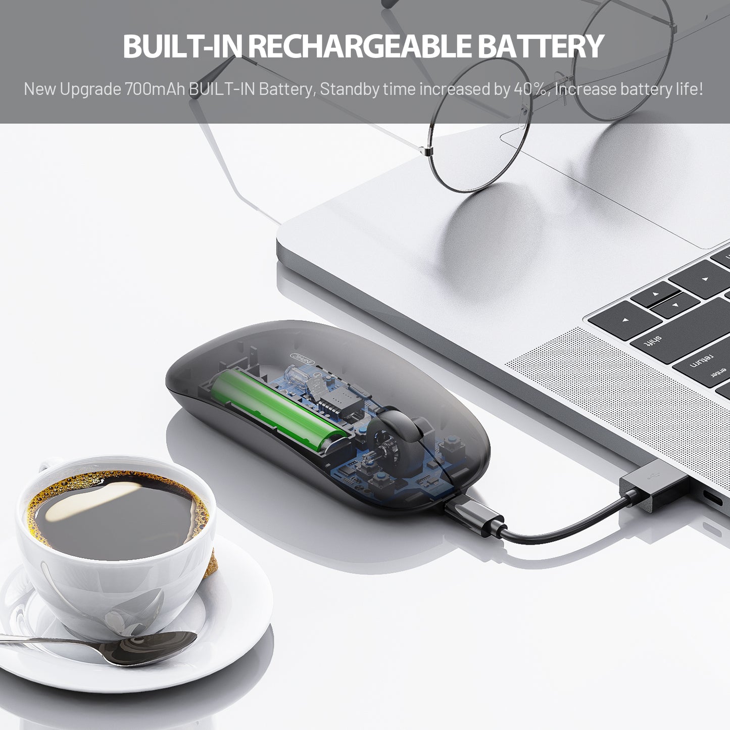 INPHIC M1PRO Ultra İnce Sessiz Bluetooth Mouse