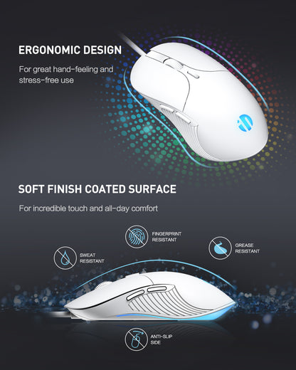 INPHIC B2 RGB Aydınlatmalı Sessiz Kablolu Gaming Mouse