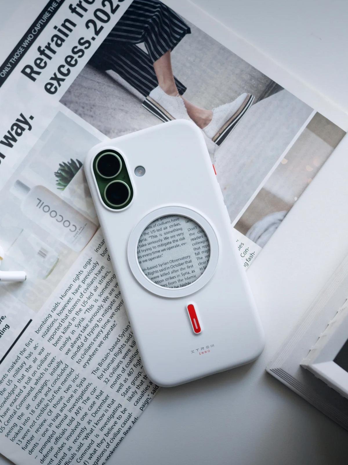 XTREM İphone 17 MagSafe E-Ink Ekranlı Akıllı Telefon Kılıfı - Beyaz