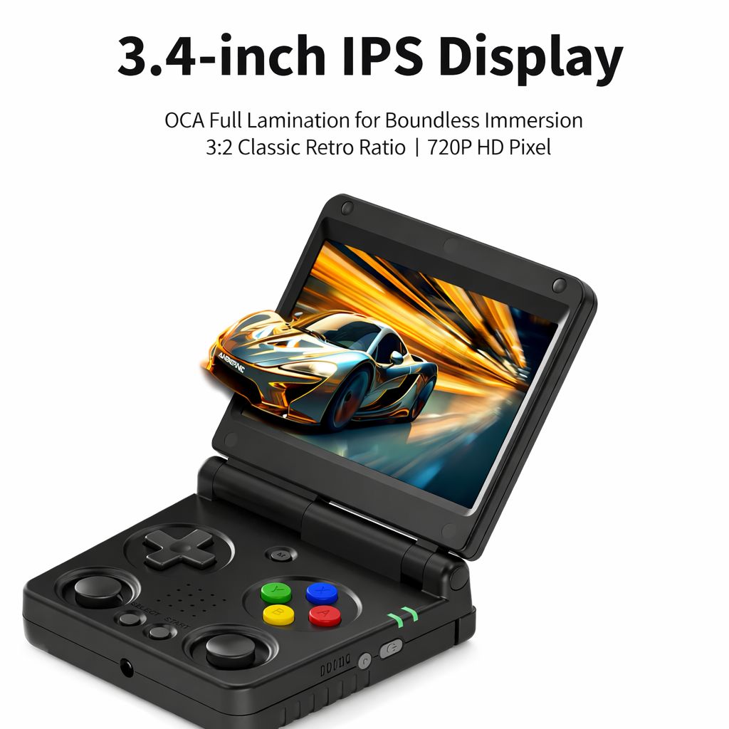 Anbernic RG 34XXSP Taşınabilir Retro El Konsolu - Black