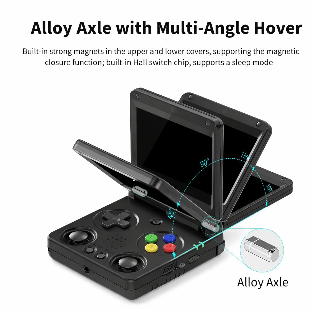 Anbernic RG 34XXSP Taşınabilir Retro El Konsolu - Black